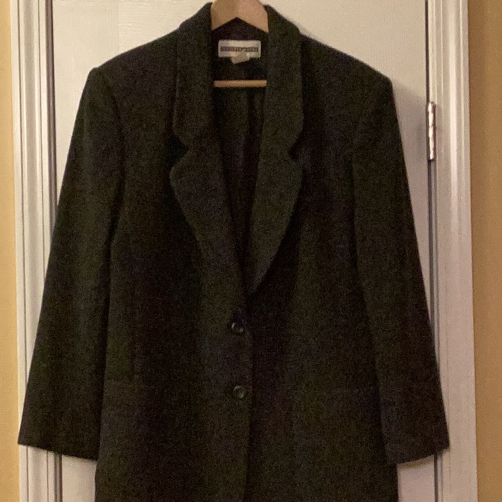 Jennifer Moore Sport Wool BlendWomen's Black Blazer Large Square Pockets. Size L